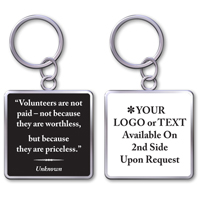 Keychain With Quote "Volunteers Are Priceless"